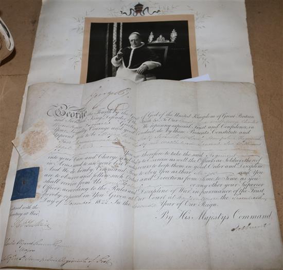Pope Pius XI Papal Indulgence, signed and dated 1922, military commission (2)